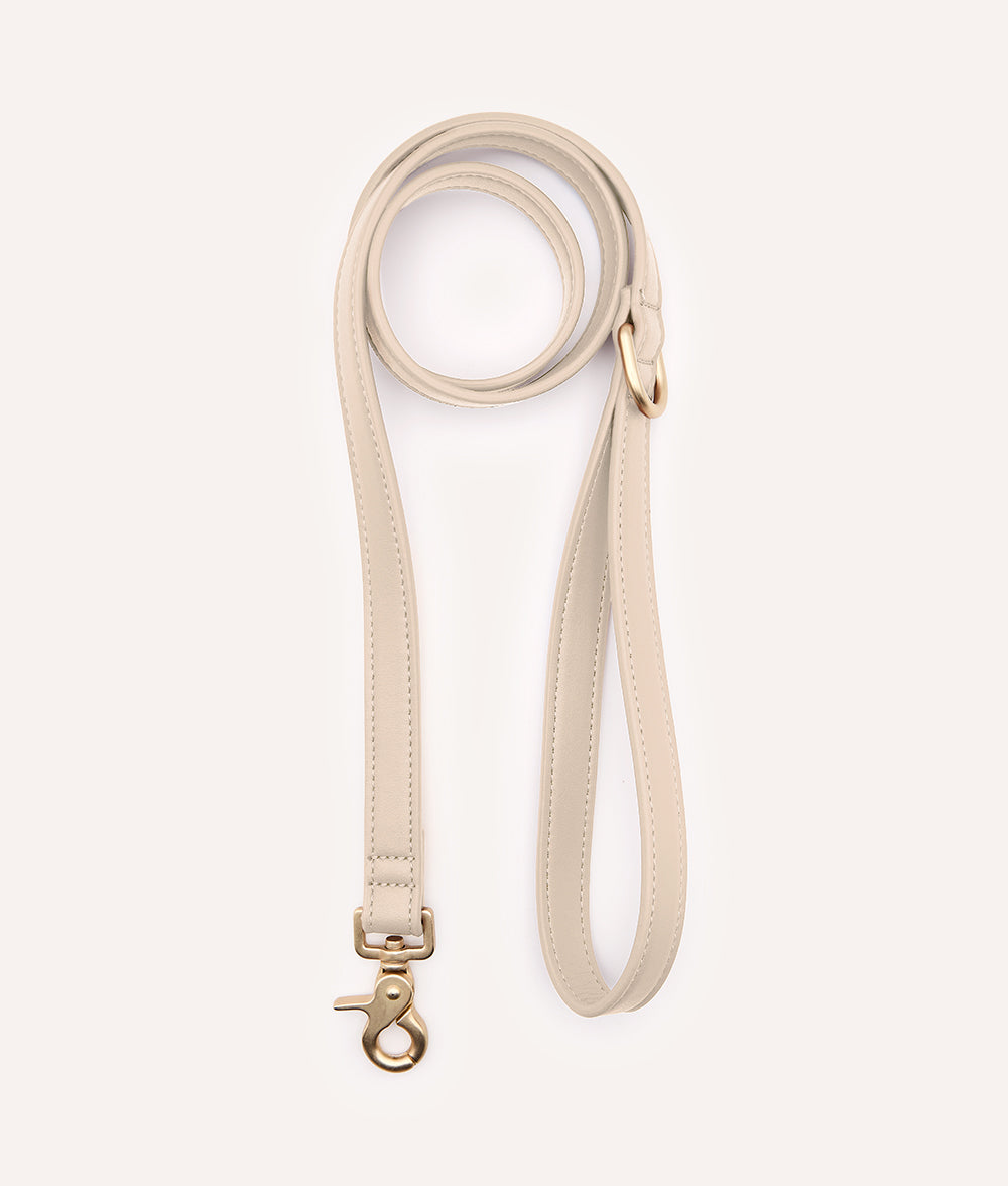 Beige Hundeleine aus Veganem Leder 1,4 m, Jala