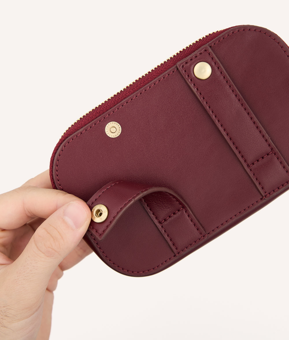 Burgunderfarbene Geldbörse aus veganem Leder, Jala