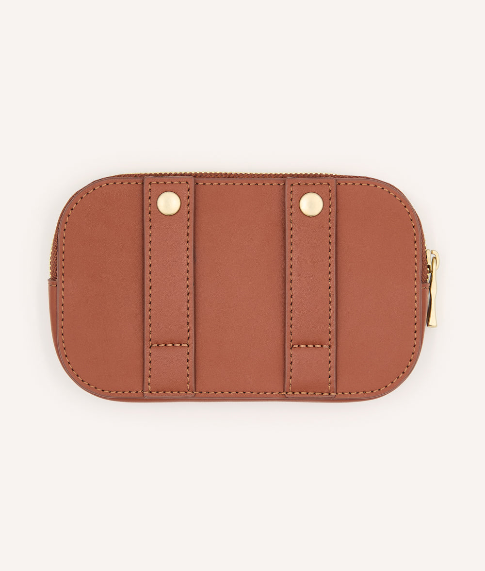 Cartera Cuero Vegano Marrón, Jala