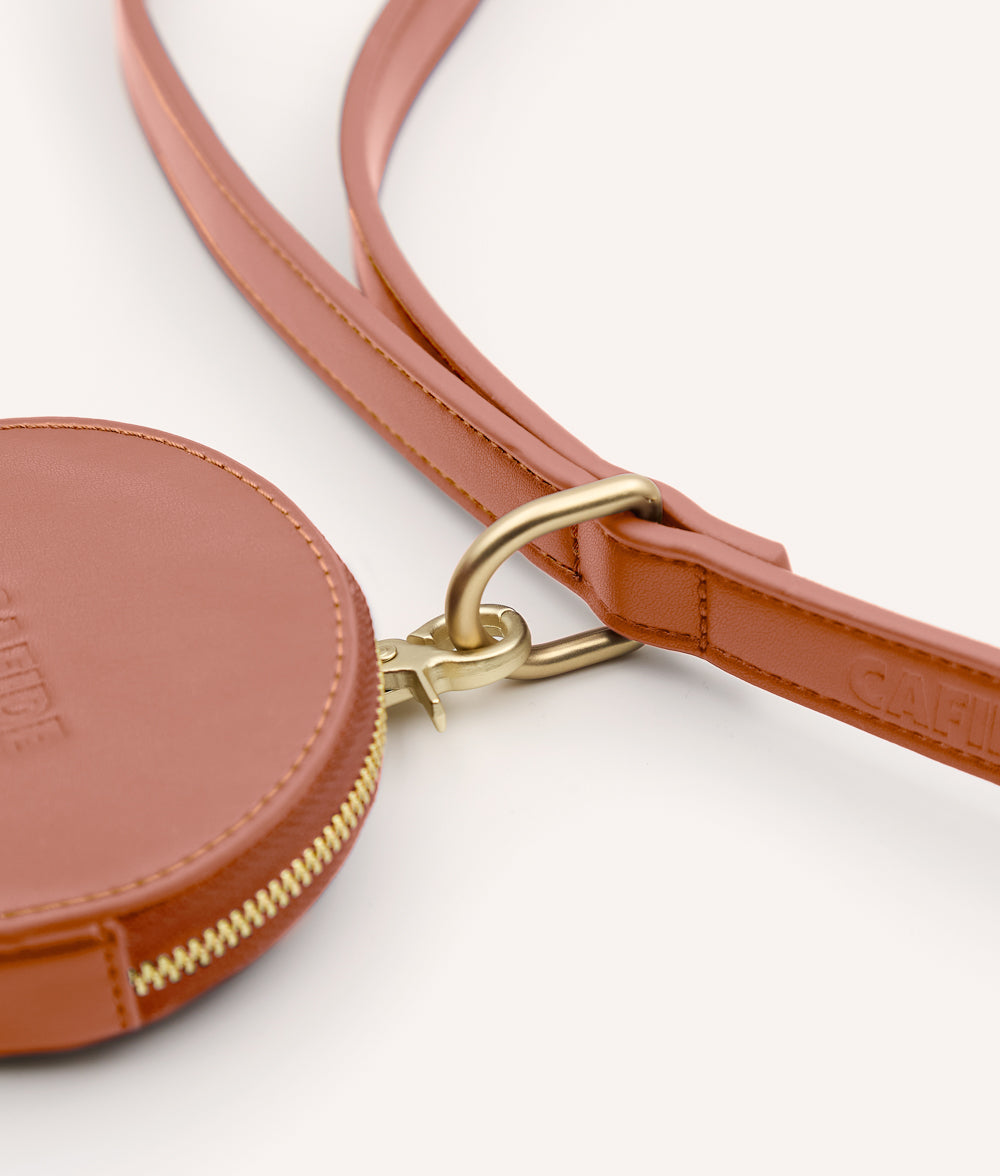 Braune Süßigkeitentasche aus veganem Leder, Jala