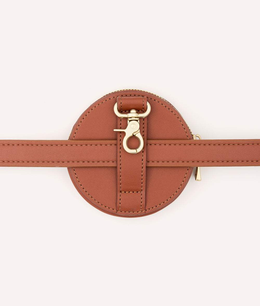 Braune Süßigkeitentasche aus veganem Leder, Jala