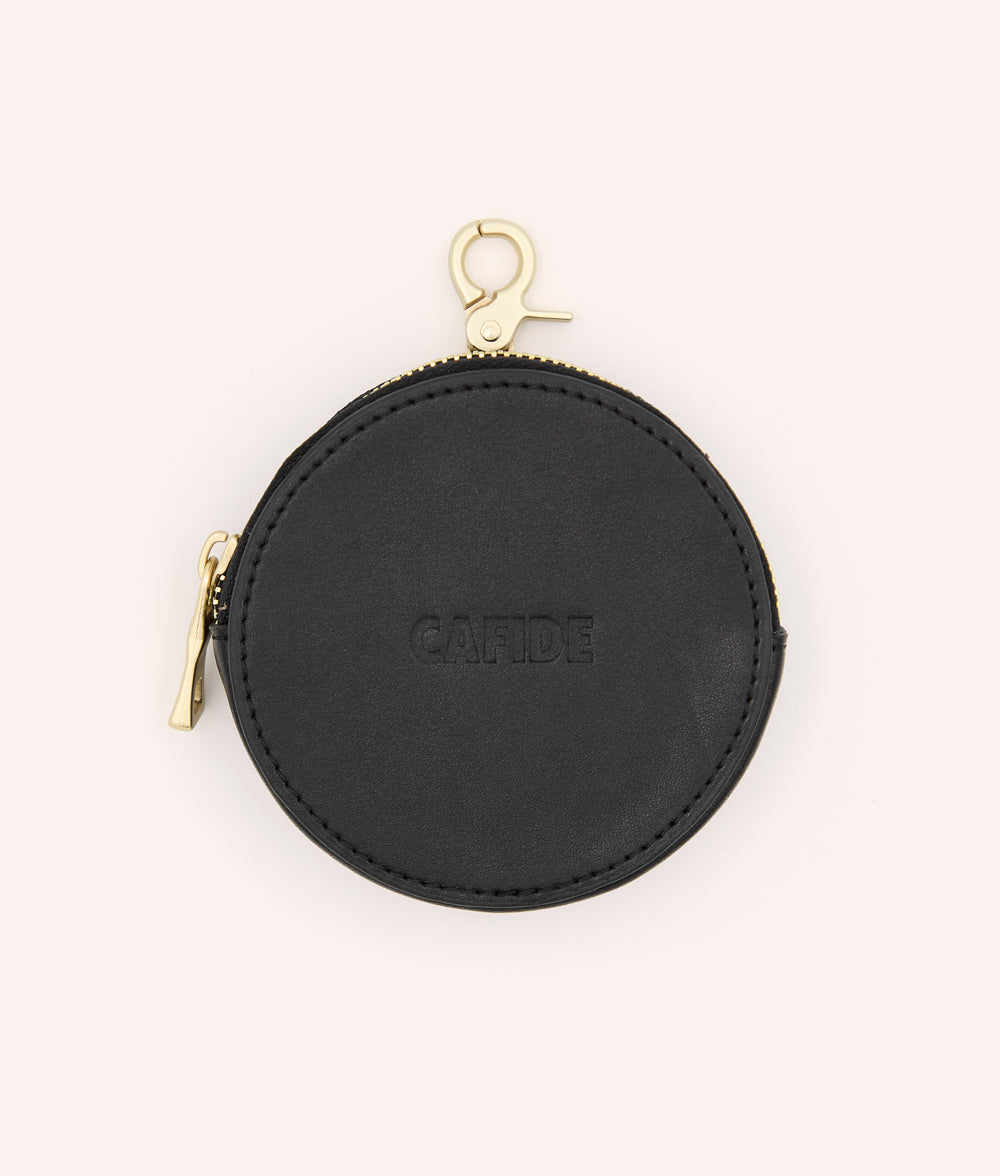 Schwarz Süßigkeitentasche aus veganem Leder, Jala