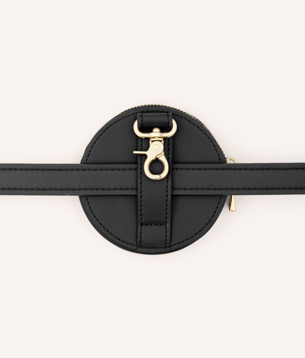 Schwarz Süßigkeitentasche aus veganem Leder, Jala