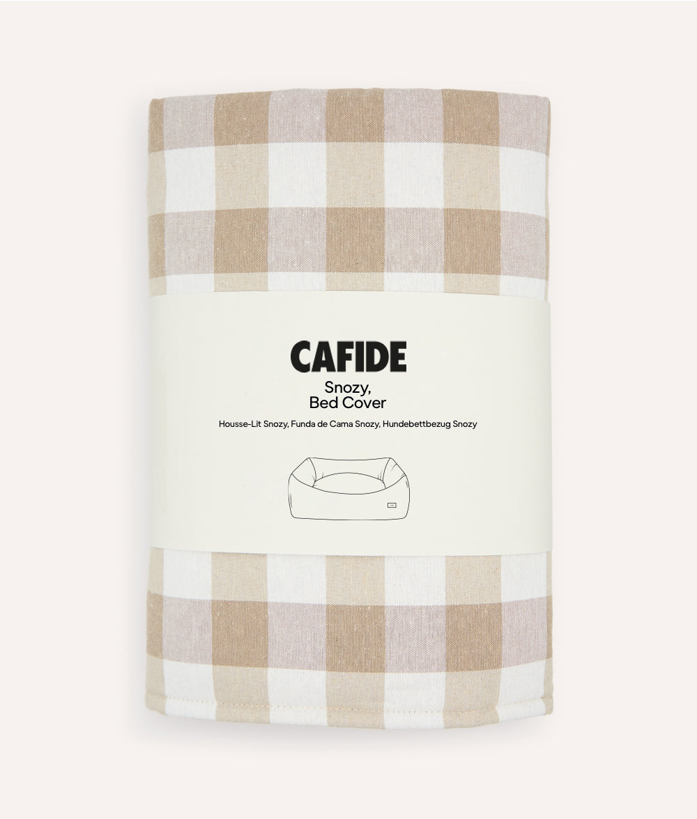 Vichy Beige Dog Bed Cover, Snozy