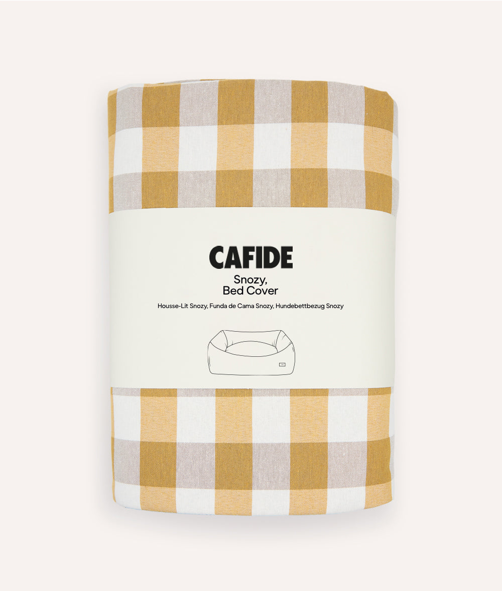 Vichy Mustard Dog Bed Cover, Snozy