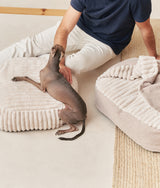 Corduroy Dog Bed with Beige Hood, Maso