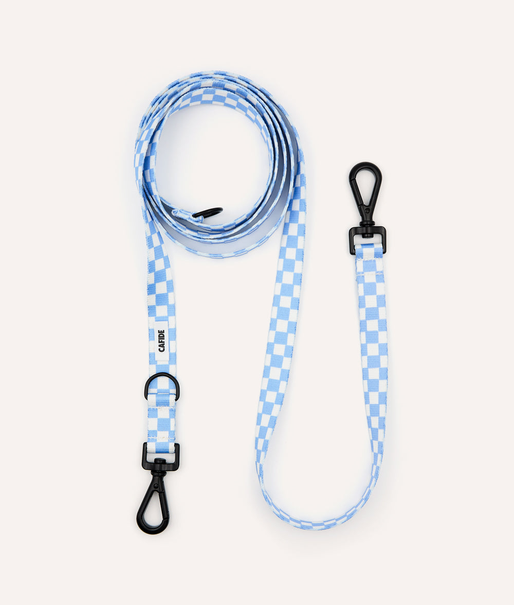 Leash MultiPosition Recycled PET Blue Vichy Design, Juno