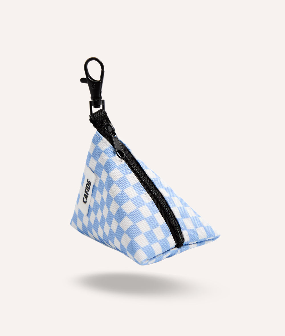 Poop Bag Carrier Recycled PET Blue Vichy Design, Juno