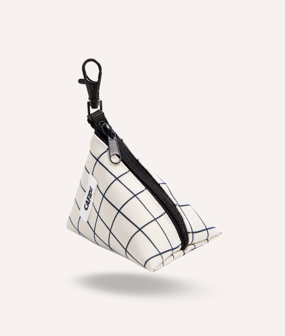 Poop Bag Carrier Recycled PET Beige Line Design, Juno