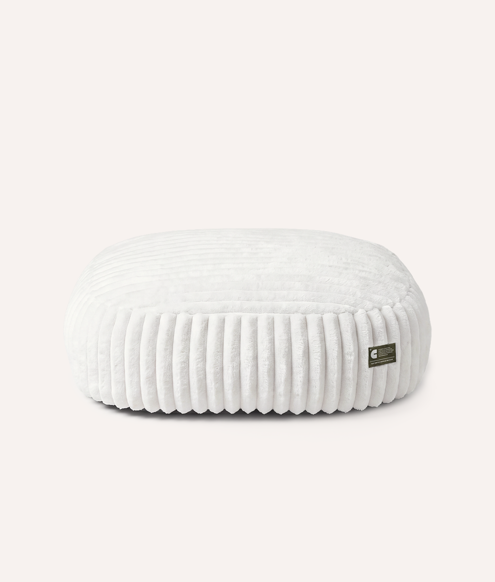 White Corduroy Dog Bed, Maso