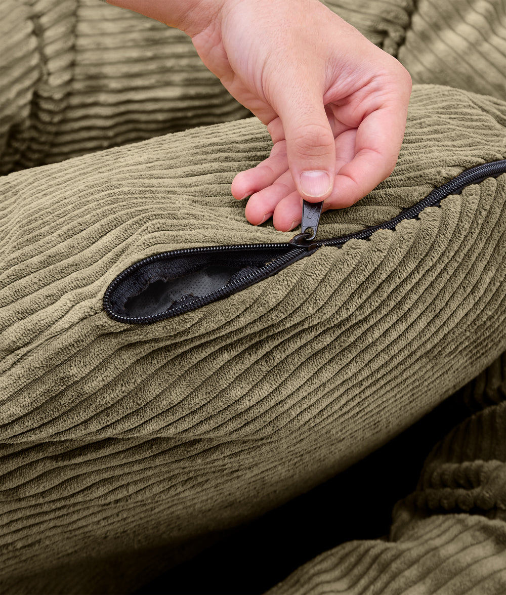 Lit pour chien en velours côtelé vert, Nuba