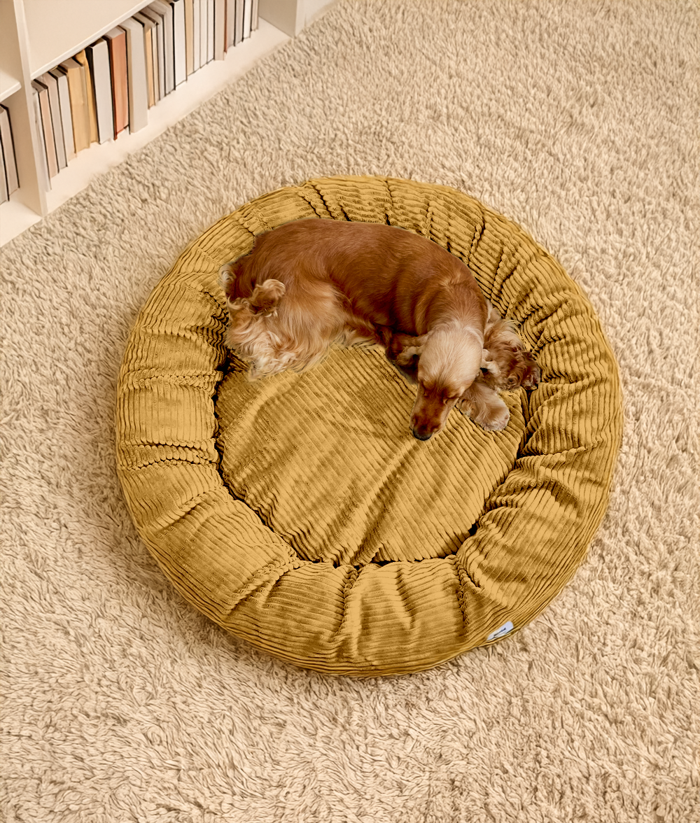 Mustard Corduroy Dog Bed, Nuba