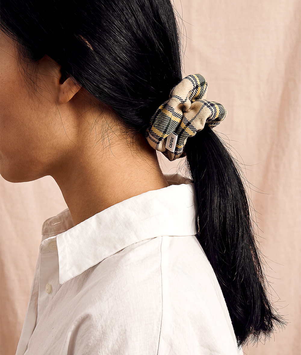 Scrunchie Haargummi Tartan Beige, Noa