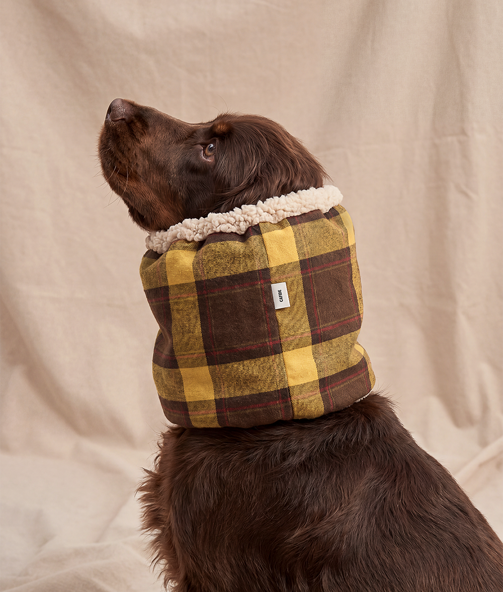Tartan Mustard Dog Snood, Olga