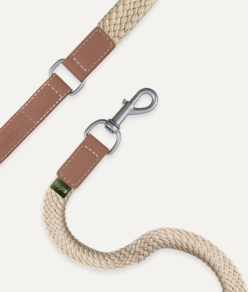 Braunes veganes Halsband- und Leinenpaket, Corda