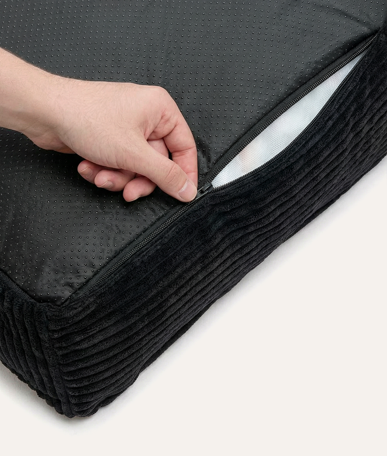 Funda de Cama Pana Negro, Cuadra