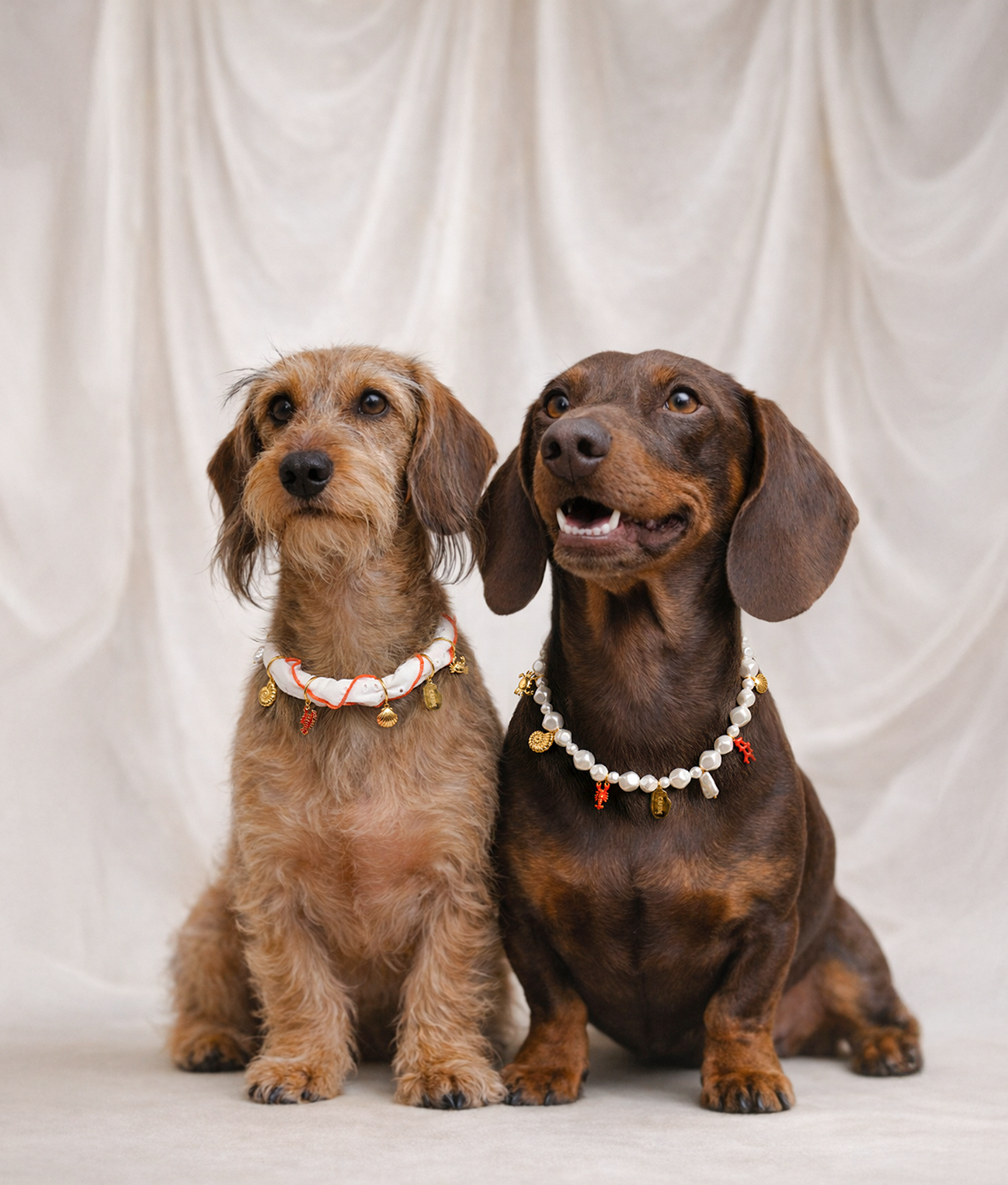 Coral Dog Charm Necklace, Sira