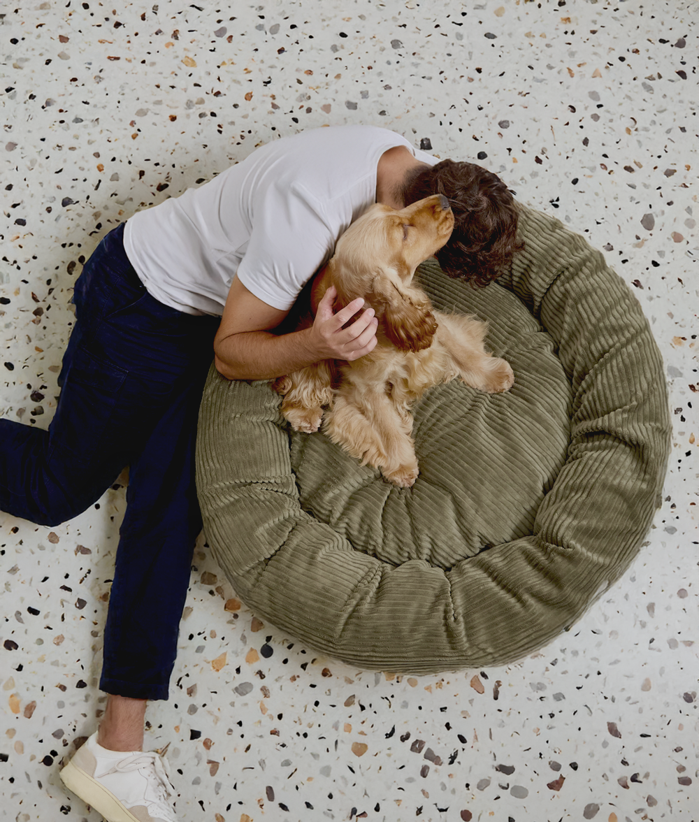 Green Corduroy Dog Bed, Nuba