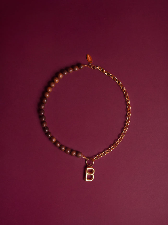 Collar para Perro Dorado con Madera, Sira