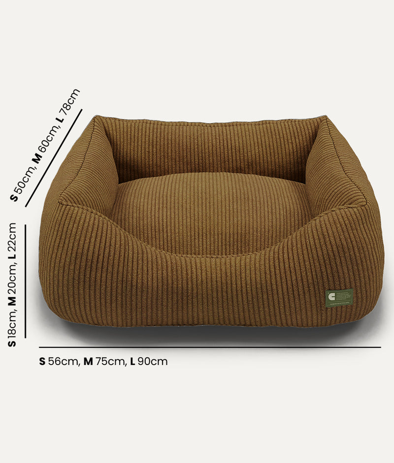 Mustard Corduroy Dog Bed, Snozy 