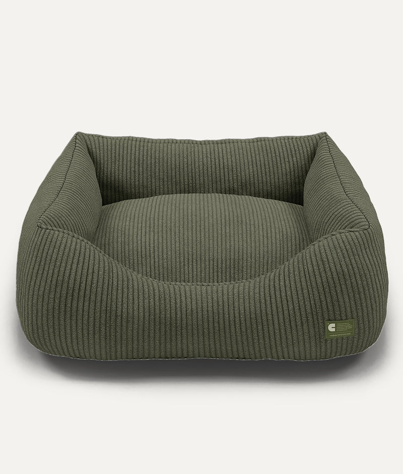 Green Corduroy Dog Bed, Snozy 