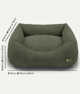 Green Corduroy Dog Bed, Snozy 